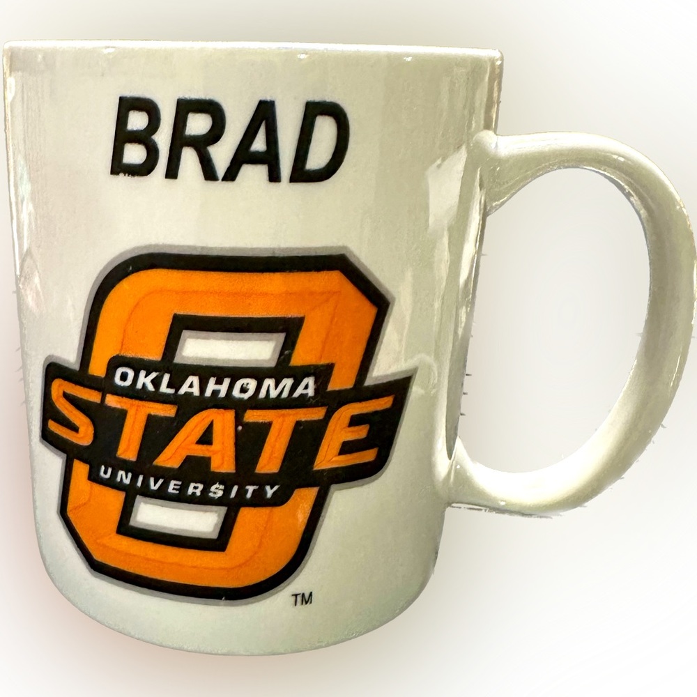 OSU OKLAHOMA STATE “BRAD” COWBOYS MUG CUP COFFEE TEA FOOTBALL COLLEGE UNIVERSITY